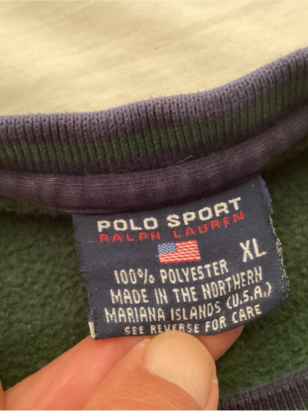 Polo Sport Vintage Ralph Lauren Dark Green Long-Sleeve Crewneck Pullover Mens XL - Picture 8 of 12